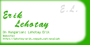 erik lehotay business card